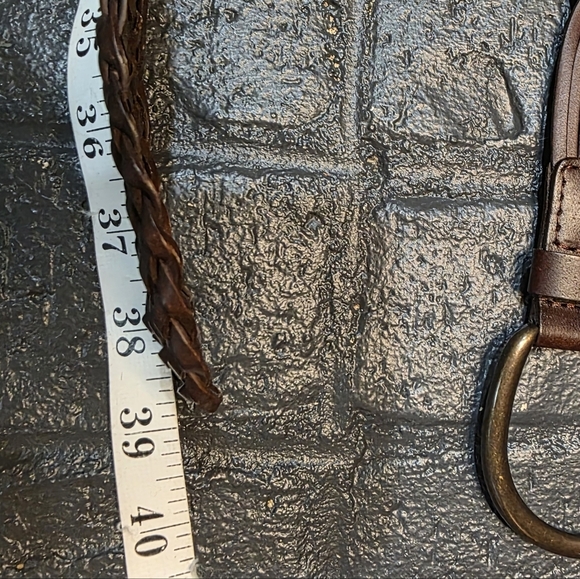 Brown Braided Woven Boho Belt Size Medium Bonded Leather - Picture 5 of 8